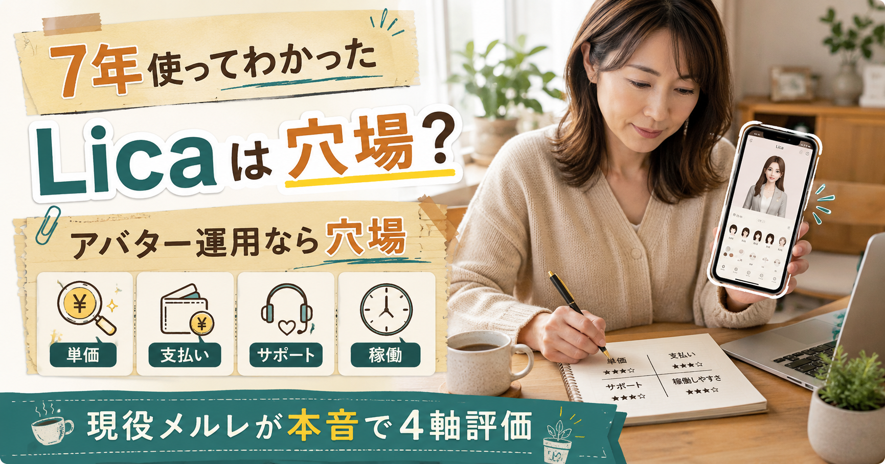 7年専業のなほがLicaメールレディアプリを4軸で本音検証。アバター運用したい層の穴場としてのLicaの位置づけを解説